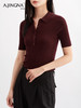【亮闪金丝】阿菁娜简约POLO领法式优雅气质针织衫F30Q302038 商品缩略图1