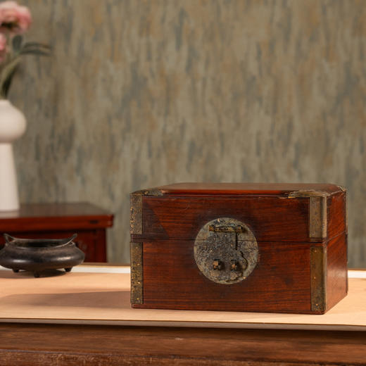 清	黄花梨铜包角文房盒 商品图1