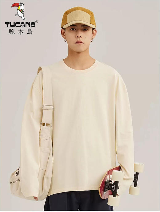 【任选三件99元，拍单件不发】啄木鸟230G重磅纯棉长袖T恤 商品图5