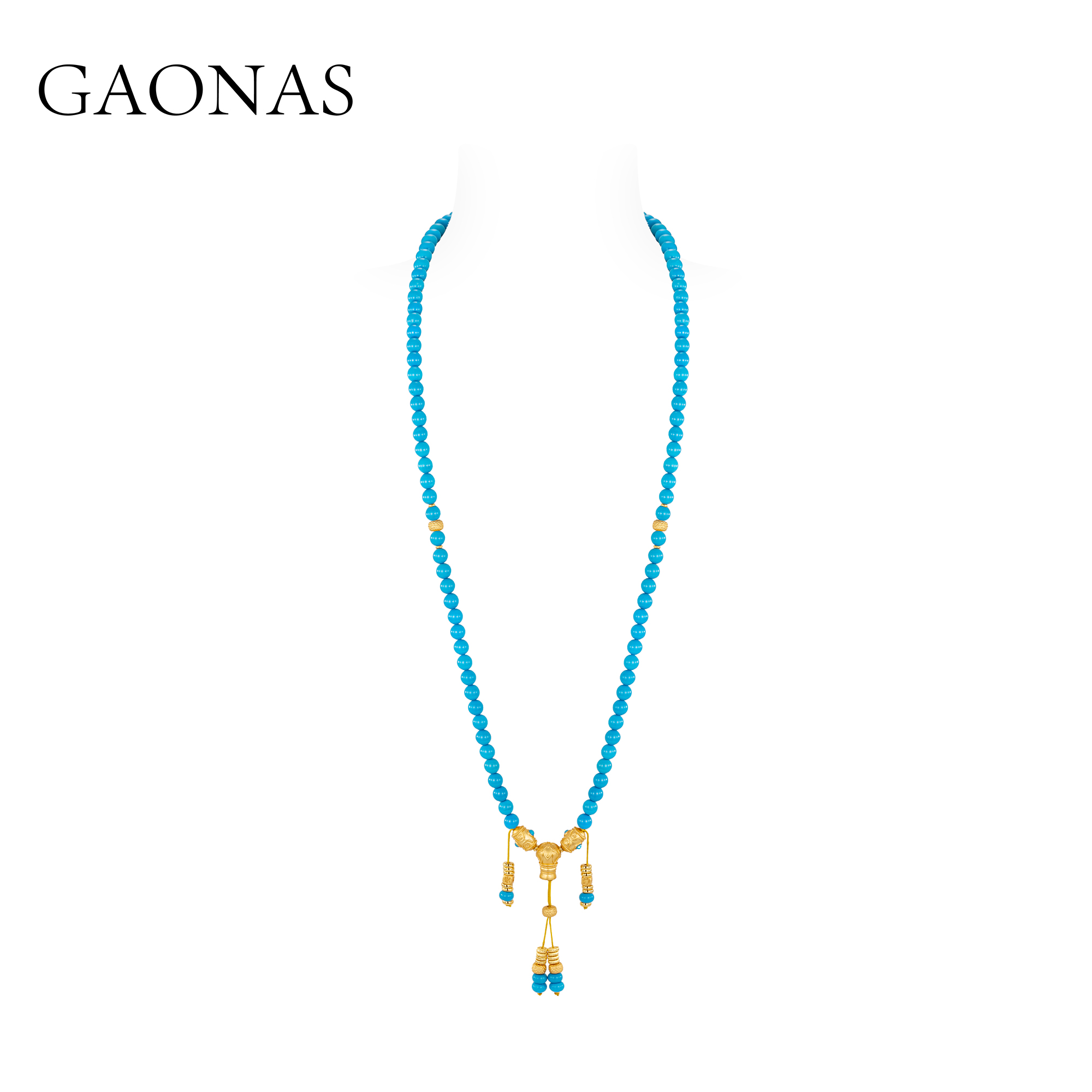 GAONAS  碧金缠云 中式贵气蓝色珠链11488XGO
