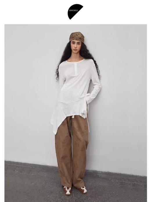 半圆/Q5337826/不规则长袖白色T恤 商品图2