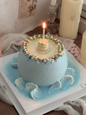 许愿池蓝色海浪蛋糕-低糖处理无添加