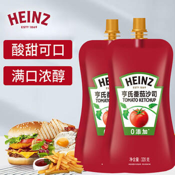 亨氏(Heinz) 番茄酱 番茄沙司320g*2[0添加防腐剂/色素*] 意面薯条酱 商品图2