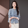 雀说新中式国风牛仔短外套新款气质复古百搭减龄唐装上衣AL2519 商品缩略图3