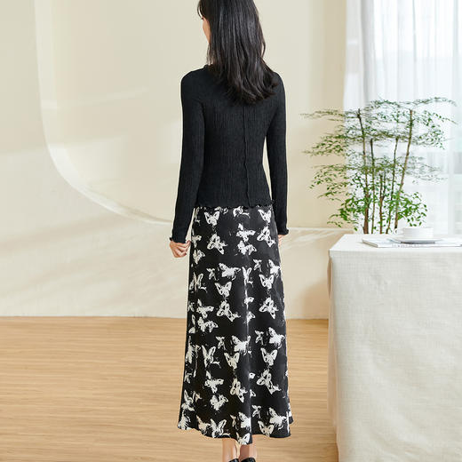 剩S/M 米思阳2026春季新款知性气质时尚套装重工提花半身裙两件套女1062 商品图2