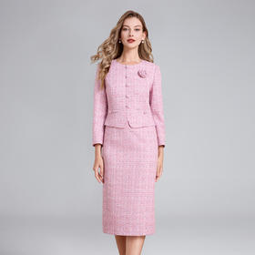 「高货deo」全新升级【铂金会员404/天猫549/差价145】(02234)洛诗琳高级感优雅小香风连衣裙2025秋季假两件显瘦裙子