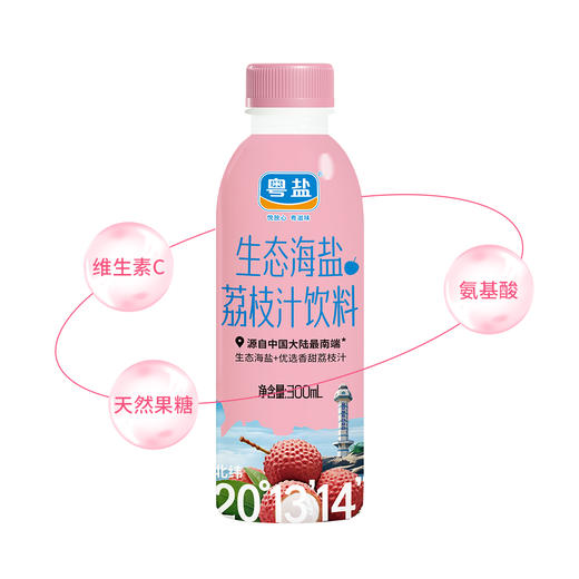 生态海盐荔枝汁饮料300ml*15瓶/箱 商品图3