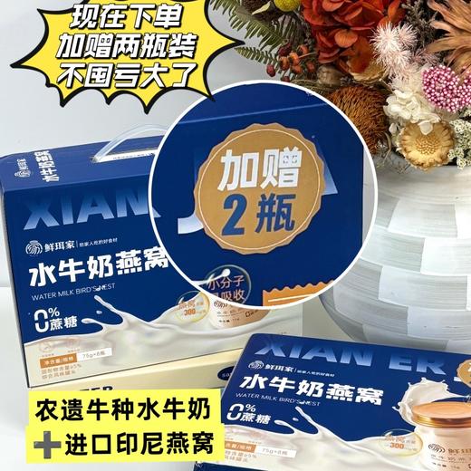 【加赠2瓶！到手10瓶！】鲜珥家 水牛奶燕窝 75g*10瓶礼盒装 原料严选印尼燕窝，0添加蔗糖，营养丰富，口感细腻口味浓厚 商品图3