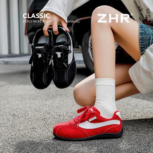 ZHR则则复古薄底德训鞋女鞋2025秋季百搭增高赛车鞋超软红色鞋子 商品图9
