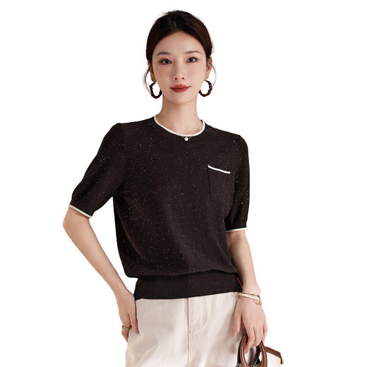 SM 1540羊毛上衣桑蚕丝舒适日常百搭款显瘦针织衫通勤款 商品图4