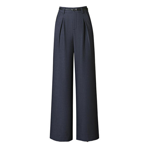 HSS 3055醋酸羊毛阔腿西裤松紧后腰高级垂感西装裤 商品图4