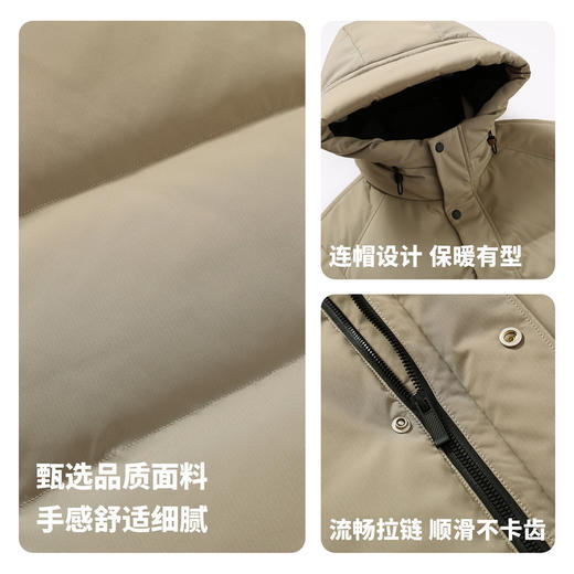 【含鸭绒】圣得西男士加密梭织连帽羽绒服2025秋冬款简约易搭外套 商品图4