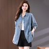 雀说牛仔衬衫外套新款大码宽松时尚衬衣薄款国风刺绣上衣潮AL1622 商品缩略图2