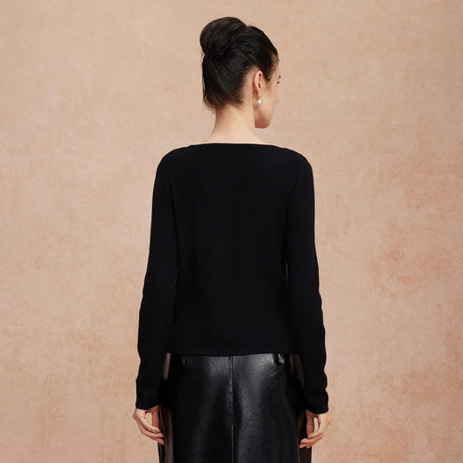 QG63025新款假两件上衣含羊毛撞色内搭拉链外套百搭时尚减龄针织衫 商品图6