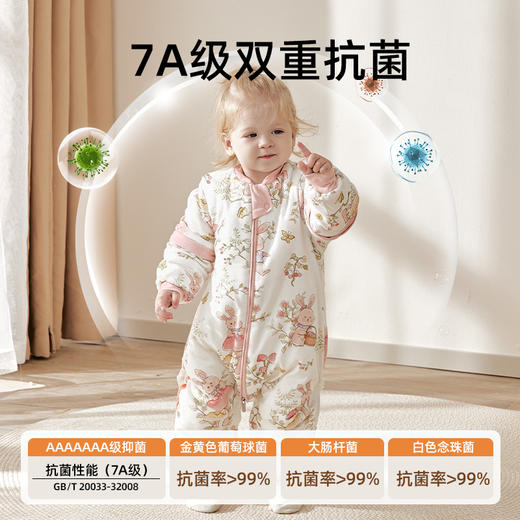 【福利价全尺寸99元】蒂乐婴儿睡袋宝宝春秋款儿童恒温防踢被抗菌纯棉睡衣分腿四季通用 商品图3