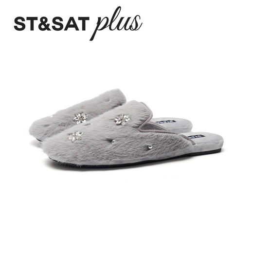【微醺系列】星期六精致时尚珍珠毛绒穆勒拖SSD4114159 商品图10