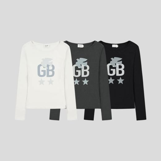 GOODBAI 星星白鸽GB印花正肩收腰长袖T恤 商品图0