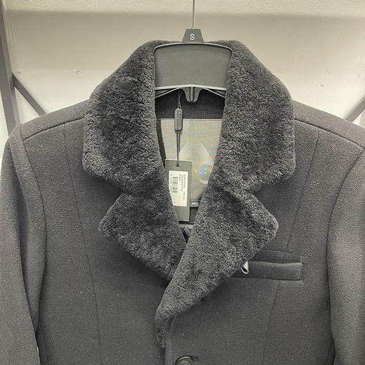 M**SE KN*CKLES 男士秋冬保暖平驳毛领长款羊毛混纺毛呢外套 商品图2