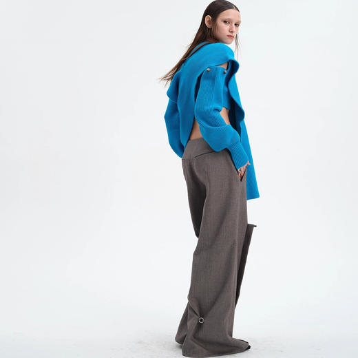 启世录TIWILLTANG“烟雨抉痕”原创针织衫女春季肩部套头毛衣 商品图3