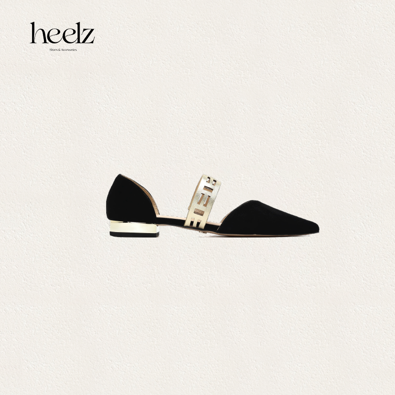 heelz设计师手工鞋履 ｜H几何繁花条带尖头单鞋20mm