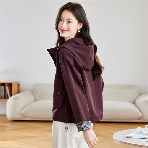 格子拼接洋气，夹克上衣外套HR-MUQQ688 商品图2