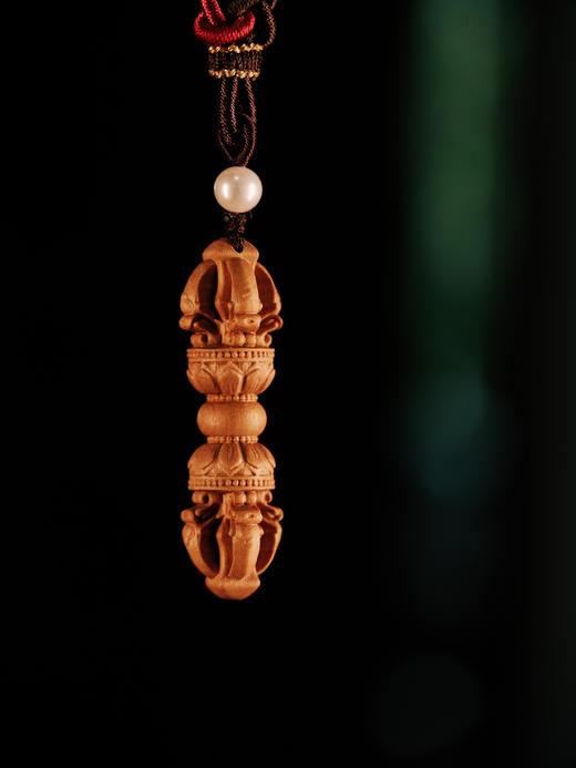 老山檀金刚杵吊坠 高4.8cm | 大梦香堂 商品图1