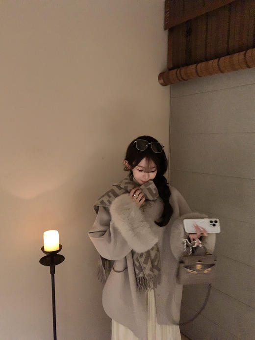 金蘑菇菇  又见伦敦甜心 / 复古英式狐狸袖口大衣 商品图4