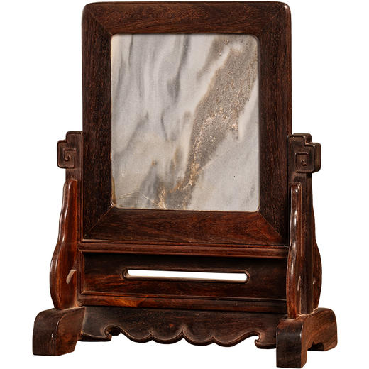 二十世纪	紫檀镶云石插屏 商品图5