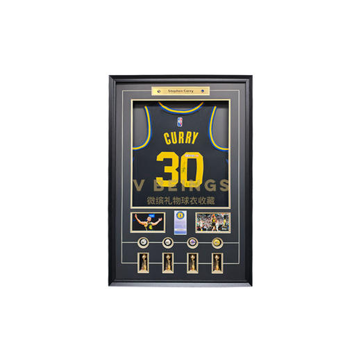 收藏系列 库里 勇士队30号黑色 晚安铭文 亲笔签名球衣 商品图0