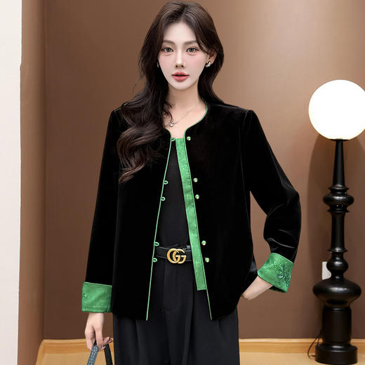 QYM 5961-Y复古中式外套休闲国风小香风上衣 商品图0