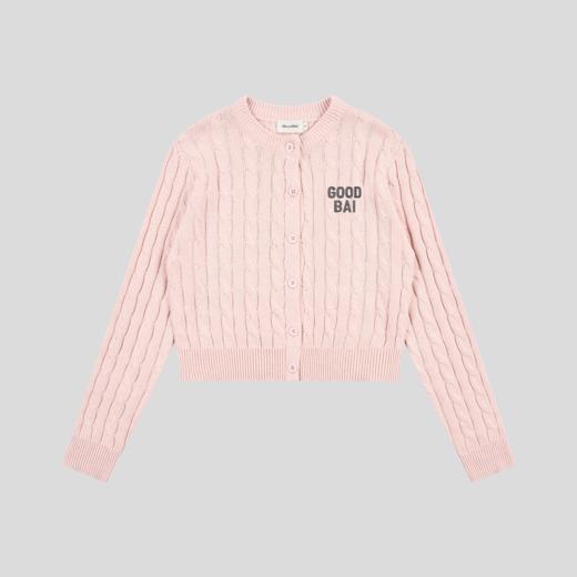 GOODBAI 粗体logo贴布绣圆领扭绳针织开衫 商品图2