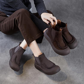 ZM 258590休闲丑萌大头鞋复古圆头舒适马丁靴