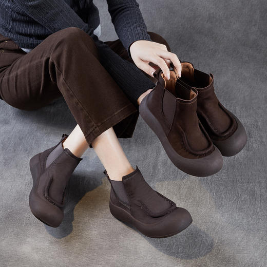 ZM 258590休闲丑萌大头鞋复古圆头舒适马丁靴 商品图0