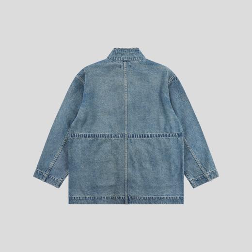 GOODBAI logo多口袋翻领oversize抽绳牛仔外套 商品图2