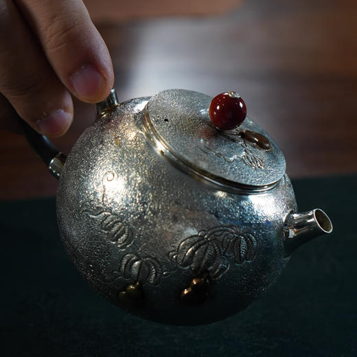 福禄玉钮壶 葫芦錾刻 银壶 约130g左右 商品图10