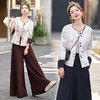 丁摩 时尚休闲新中式国风套装女春秋短外套阔腿裤两件套5ZF-2511 商品缩略图2