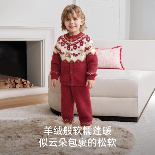 【宝宝服饰】嫚熙儿童家居服半边绒男女童宝宝加厚加绒保暖睡衣套装秋冬季新品 商品图3
