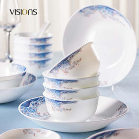 【自营】 康宁 白玉澜影餐具16件组 0铅隔健康环保家用碗碟套装