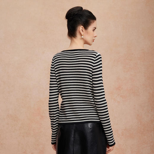 QG631斯尔丽25新款假两件上衣含羊毛撞色内搭拉链外套百搭时尚针织衫 商品图1