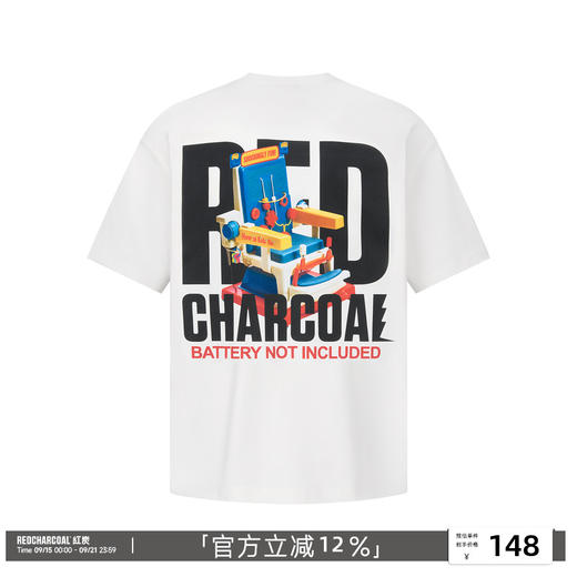 REDCHARCOAL红炭凉感速干印花短袖T恤男夏季新款宽松男士情侣半袖 商品图0