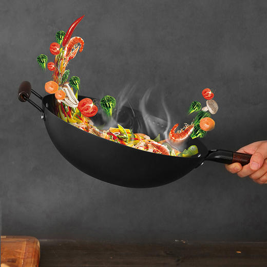 乐仕菲斯黑钻炒锅（34cm无盖把带侧耳配置） RS-ZY3411 商品图2