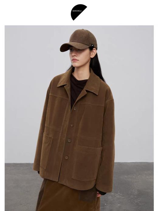 半圆/Q5561937/仿麂皮工装衬衫夹克 商品图2