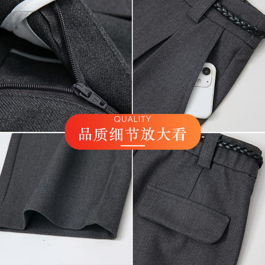 HSS 3055醋酸羊毛阔腿西裤松紧后腰高级垂感西装裤 商品图3