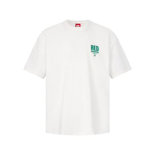 REDCHARCOAL 红炭凉感速干后背植物印花短袖T恤男潮宽松情侣半袖 商品图1