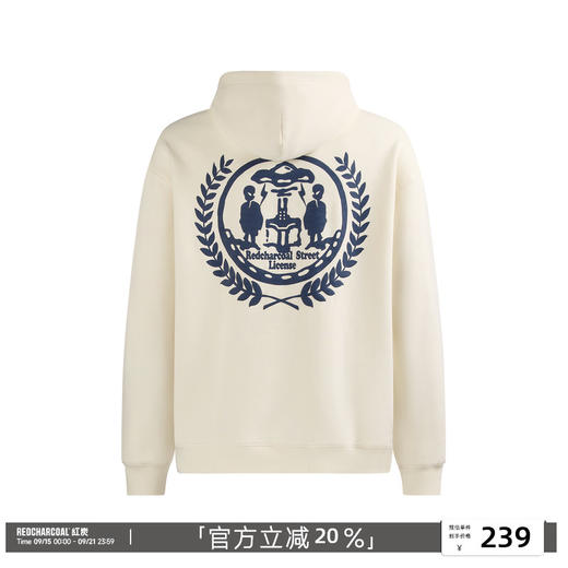 REDCHARCOAL 红炭外星人印花连帽卫衣男秋季新款潮牌宽松男士上衣 商品图0