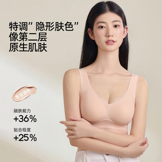 【空调洞洞杯】熳洁儿 无痕内衣夏天百搭舒适聚拢背心式宽肩带25261518 商品图1