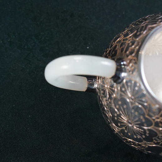 繁花似锦玉柄龙蛋银壶 约110g左右 商品图4