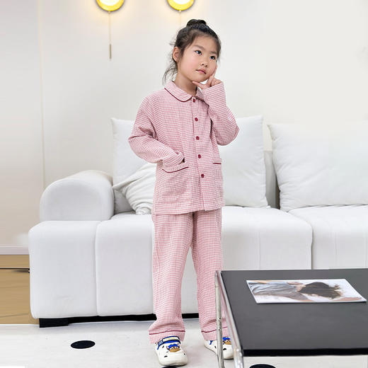 宜色家双层纱儿童家居服|快乐小猫系列，100%新疆棉，舒适透气不闷汗 商品图2