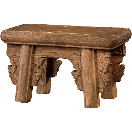 清	榉木夹头榫云纹方凳 商品图5