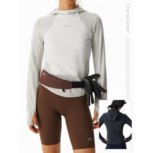 CryingCenter 索罗娜连帽吸湿速干长袖跑步训练修身上衣 哭喊中心 商品图3